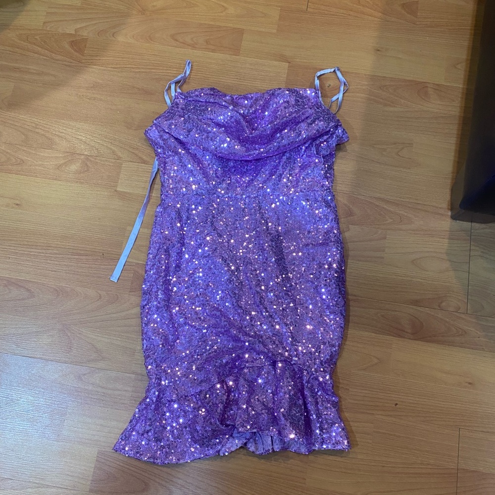 New sparkly purple short dress size 4